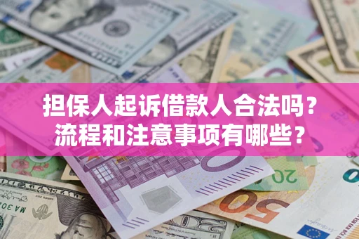 武汉担保人起诉借款人合法吗？流程和注意事项有哪些？