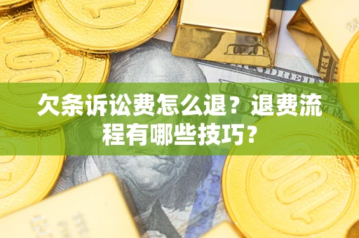武汉欠条诉讼费怎么退？退费流程有哪些技巧？