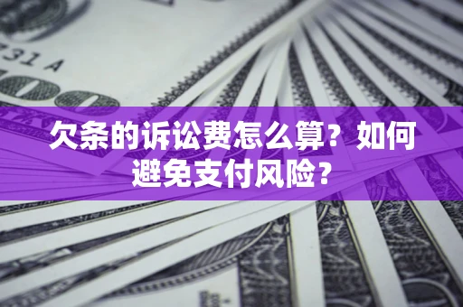 武汉欠条的诉讼费怎么算？如何避免支付风险？