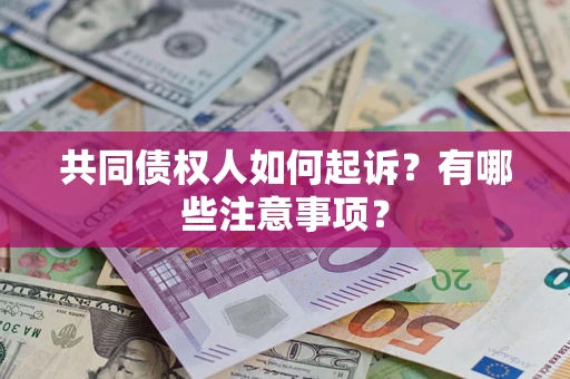 武汉共同债权人如何起诉？有哪些注意事项？