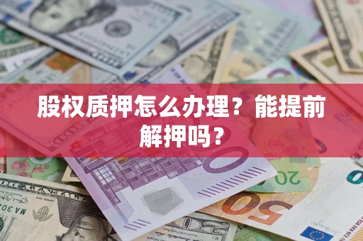 武汉股权质押怎么办理？能提前解押吗？